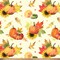 Autumn Pumpkins and Leaves Silky Premium Fleece Fabric | By the Yard